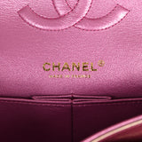 Pre-owned Chanel Medium Classic Double Flap Bag Pink, Purple Iridescent Lambskin Light Gold Hardware - Thumbnail View 9