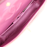 Pre-owned Chanel Medium Classic Double Flap Bag Pink, Purple Iridescent Lambskin Light Gold Hardware - Thumbnail View 10