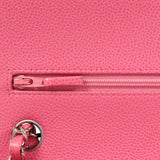 Pre-owned Chanel Medium Classic Chevron Double Flap Bag Pink Caviar Silver Hardware - Thumbnail View 8