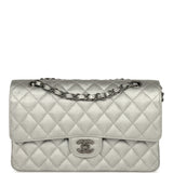 Chanel Medium Classic Double Flap Bag Metallic Silver Caviar Aged Ruthenium Hardware - Thumbnail View 1