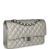 Chanel Medium Classic Double Flap Bag Metallic Silver Caviar Aged Ruthenium Hardware - Thumbnail View 2