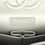 Chanel Medium Classic Double Flap Bag Metallic Silver Caviar Aged Ruthenium Hardware - Thumbnail View 9