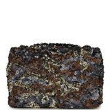 Pre-owned Chanel Medium Single Flap Bag Dark Grey, Bronze, Gold Sequins Ruthenium Hardware - Thumbnail View 4
