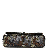 Pre-owned Chanel Medium Single Flap Bag Dark Grey, Bronze, Gold Sequins Ruthenium Hardware - Thumbnail View 6
