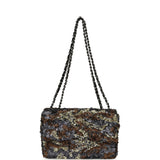 Pre-owned Chanel Medium Single Flap Bag Dark Grey, Bronze, Gold Sequins Ruthenium Hardware - Thumbnail View 7