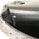 Pre-owned Chanel Medium Single Flap Bag Dark Grey, Bronze, Gold Sequins Ruthenium Hardware - Thumbnail View 10