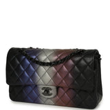 Pre-owned Chanel Medium Classic Double Flap Bag Black Ombre Calfskin Black Hardware - Thumbnail View 5