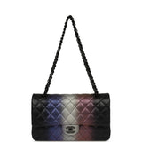 Pre-owned Chanel Medium Classic Double Flap Bag Black Ombre Calfskin Black Hardware - Thumbnail View 7