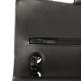 Pre-owned Chanel Medium Classic Double Flap Bag Black Ombre Calfskin Black Hardware - Thumbnail View 8