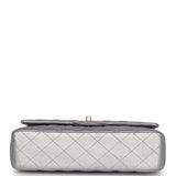 Pre-owned Chanel Medium Classic Double Flap Bag Light Purple Metallic Lambskin Brushed Silver Hardware - Thumbnail View 6