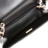 Small flap bag, Lambskin & gold metal , black — Fashion