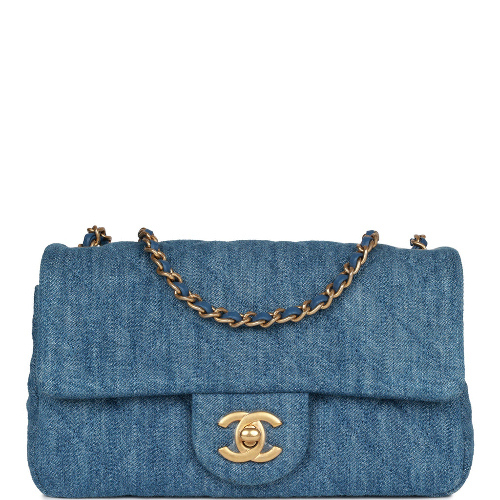 Chanel Mini Rectangular Flap Pearl Crush Bag Denim - NOBLEMARS