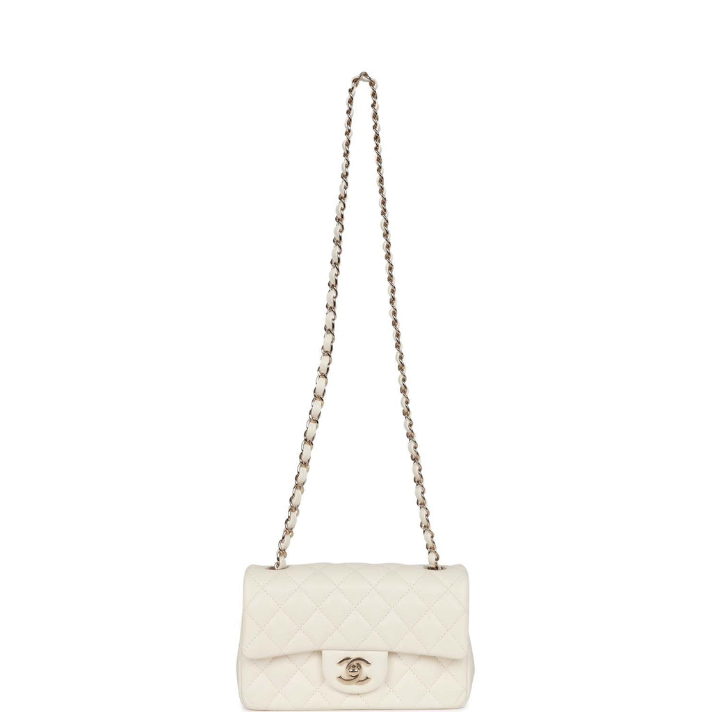 Chanel White Lambskin Classic Flap Mini Purse – TheLuxeLouis