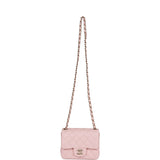 Chanel Mini Square Flap Pink Calfskin Light Gold Hardware
