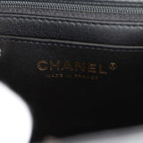 Chanel Monaco Mini Square Flap Bag Black Lambskin Light Gold Hardware