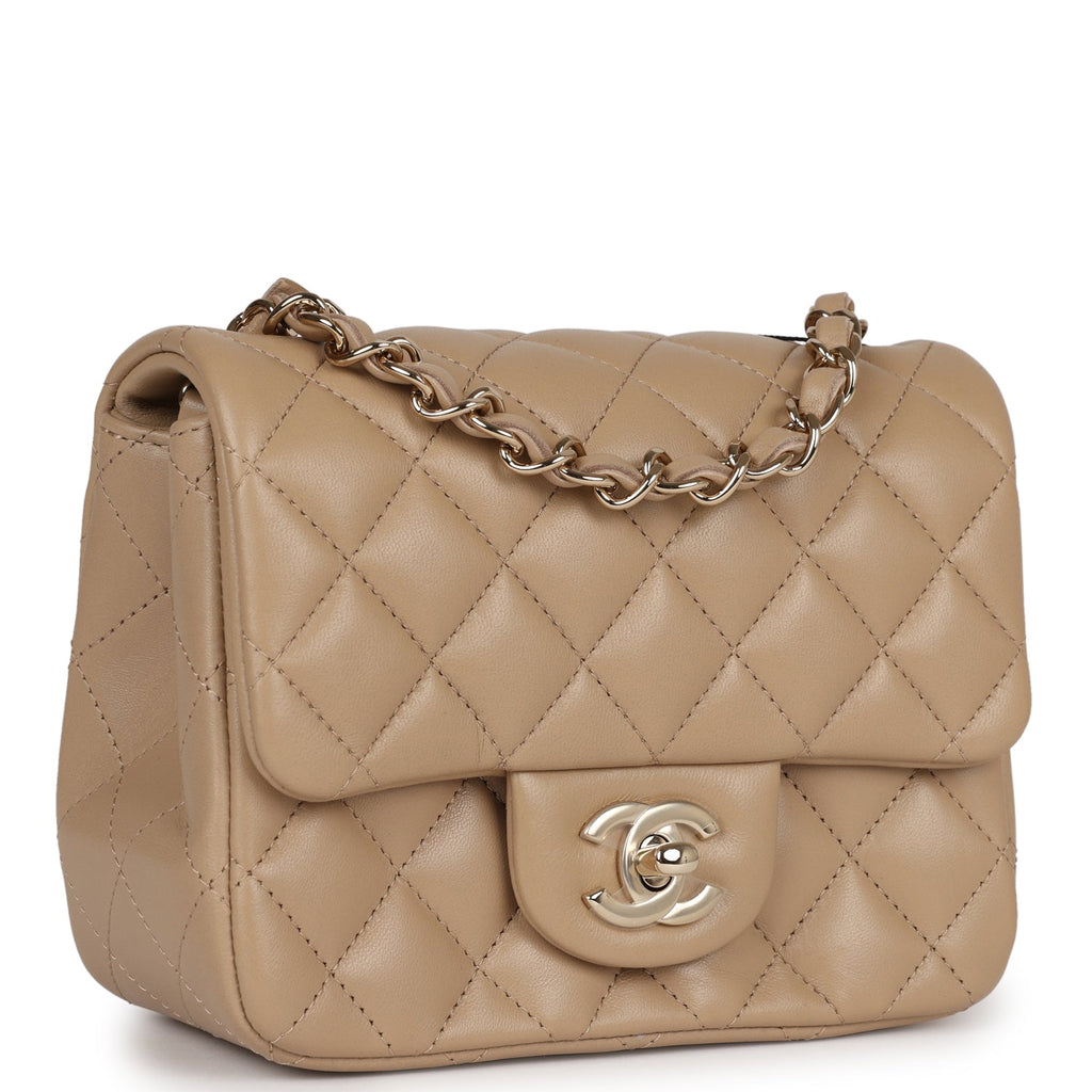 Chanel Beige Quilted Lambskin Square Mini Classic Flap – Madison