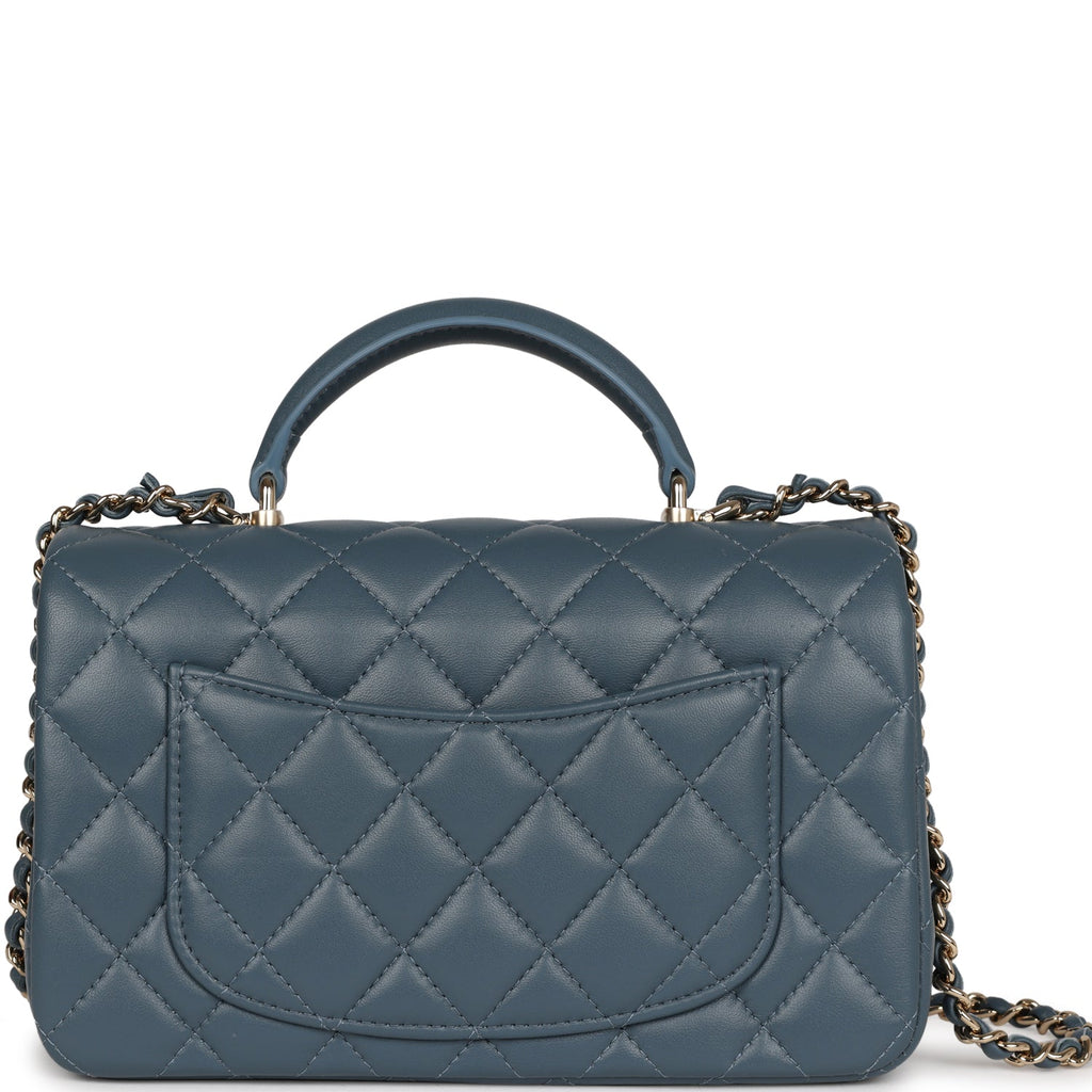 Chanel Navy Blue Quilted Caviar Leather Mini Coco Top Handle Bag Chanel