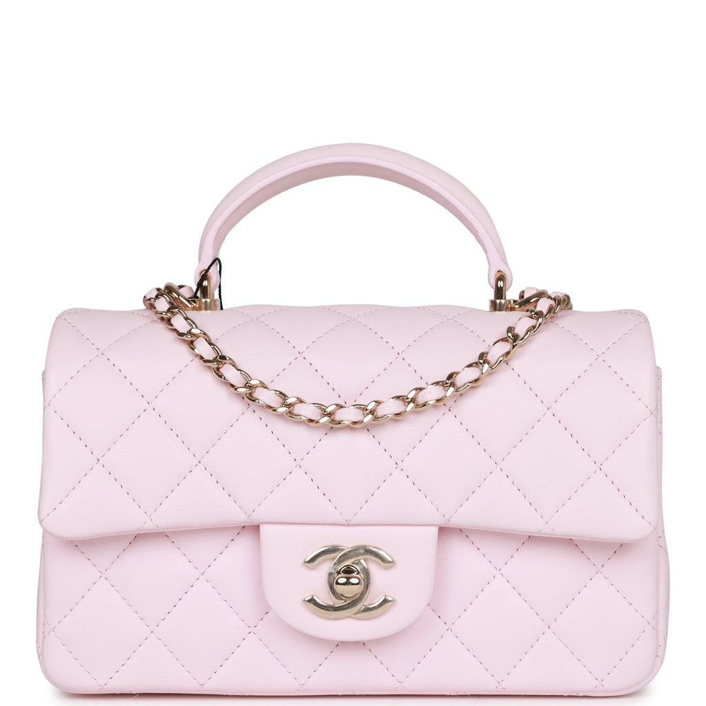 Chanel Light Pink Mini Rectangle Top Handle Flap Bag