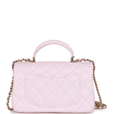 Chanel Mini Rectangular Flap Bag with Top Handle Light Pink Lambskin Light Gold Hardware