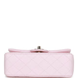 Chanel Mini Rectangular Flap Bag with Top Handle Light Pink Lambskin Light Gold Hardware