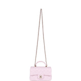 Chanel Mini Rectangular Flap Bag with Top Handle Light Pink Lambskin Light Gold Hardware