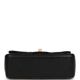 CHANEL FLAP BAG WITH TOP HANDLE MINI BLACK LAMBSKIN