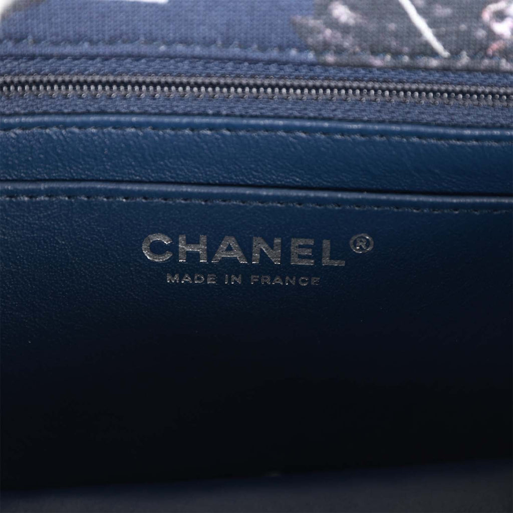 Chanel Mini Reissue 2.55 Flap Bag Navy Graffiti Jersey Ruthenium Hardw –  Madison Avenue Couture