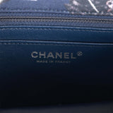 Chanel Mini Reissue 2.55 Flap Bag Navy Graffiti Jersey Ruthenium Hardware