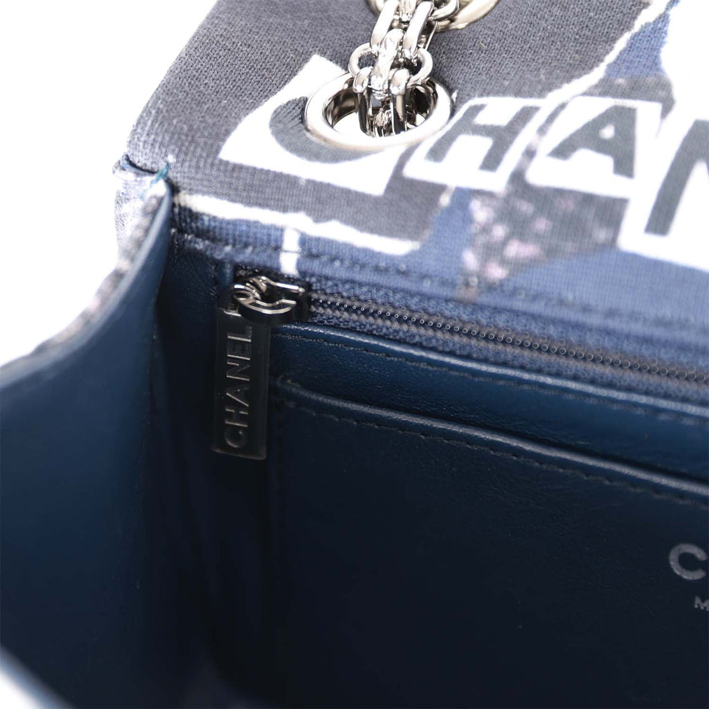 Chanel Mini Reissue 2.55 Flap Bag Navy Graffiti Jersey Ruthenium Hardw –  Madison Avenue Couture