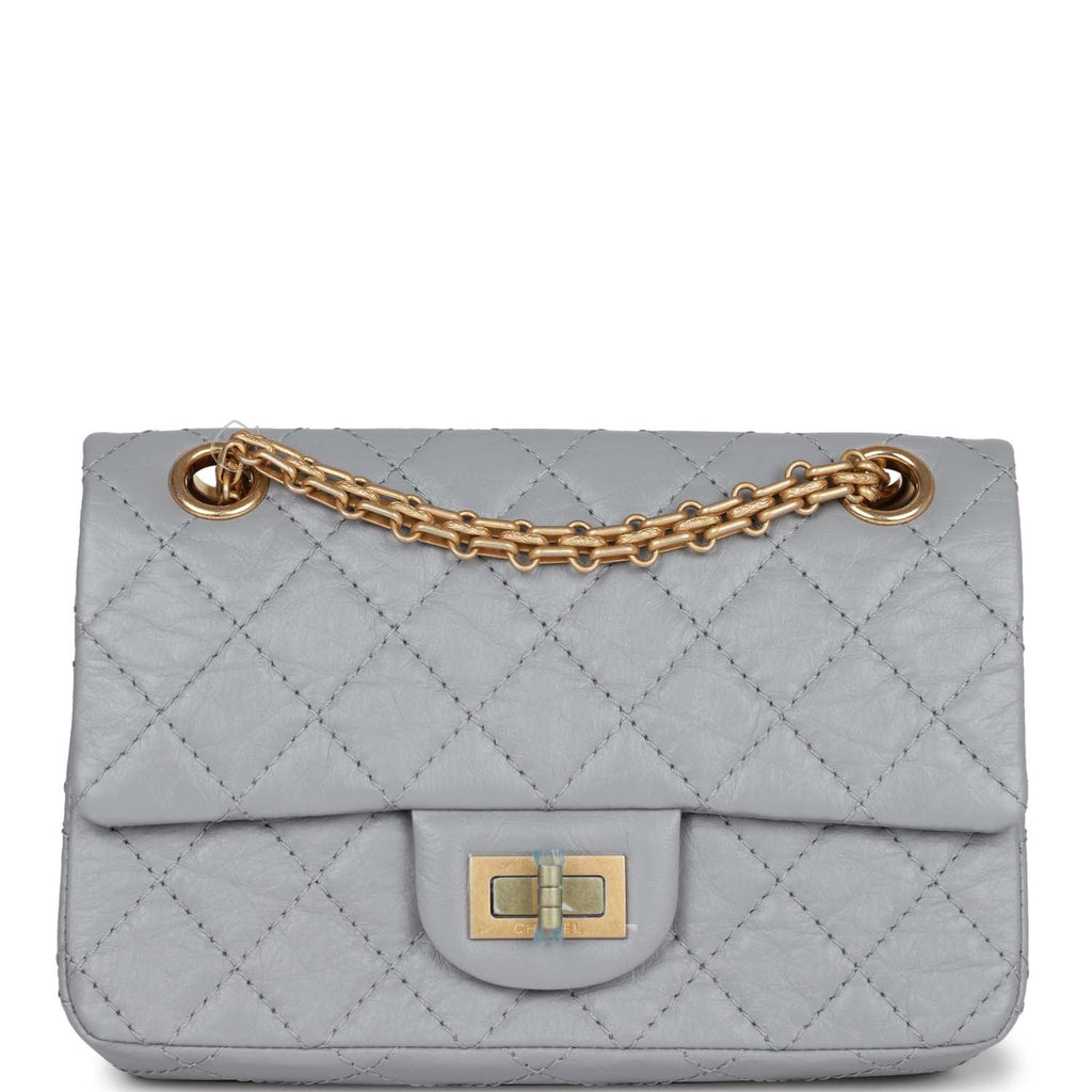 Chanel Mini Reissue 224 2.55 Flap Grey Aged Calfskin Antique Gold Hard –  Madison Avenue Couture