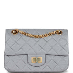 Chanel Mini Reissue 224 2.55 Flap Grey Aged Calfskin Antique Gold Hardware
