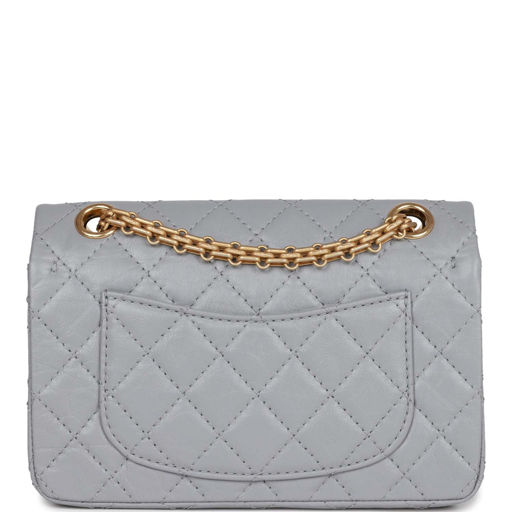 Chanel Mini Reissue 224 2.55 Flap Grey Aged Calfskin Antique Gold Hard –  Madison Avenue Couture