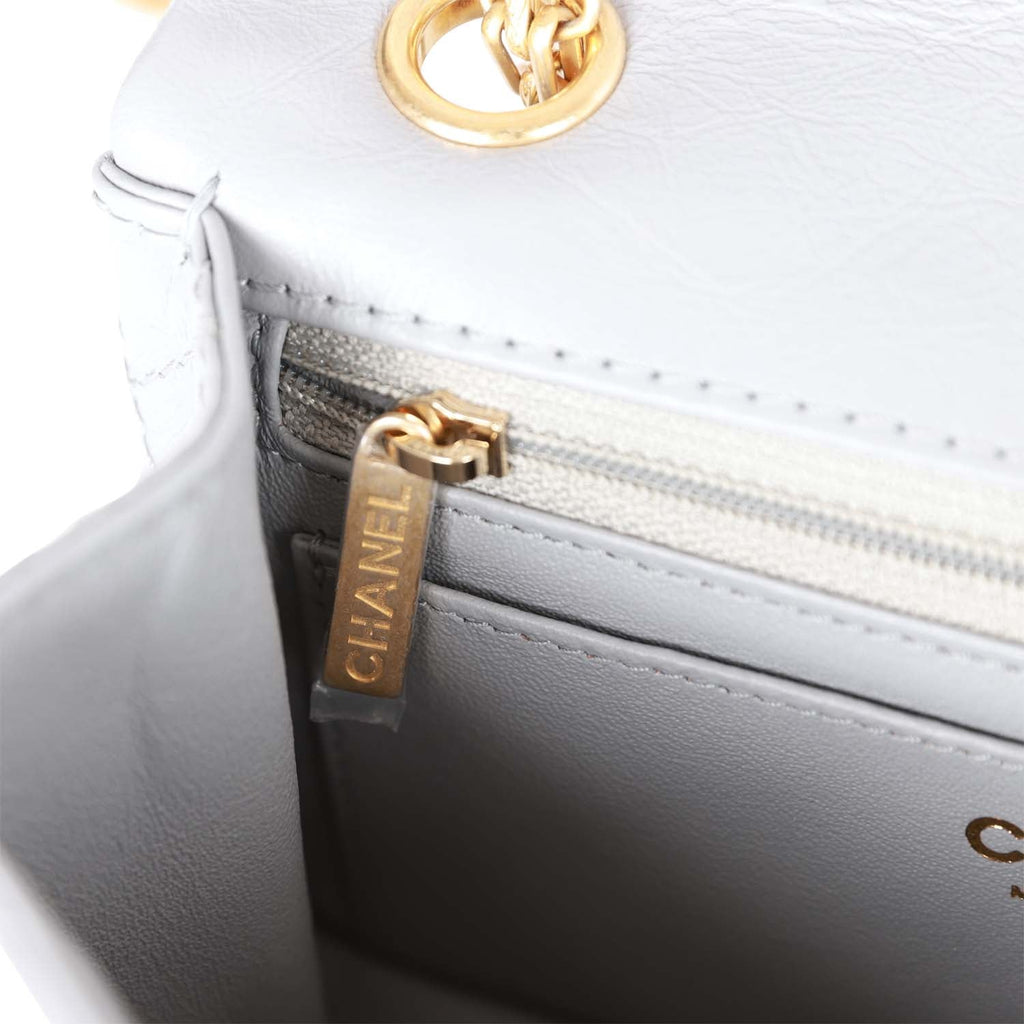 Chanel Mini Reissue 224 2.55 Flap Grey Aged Calfskin Antique Gold