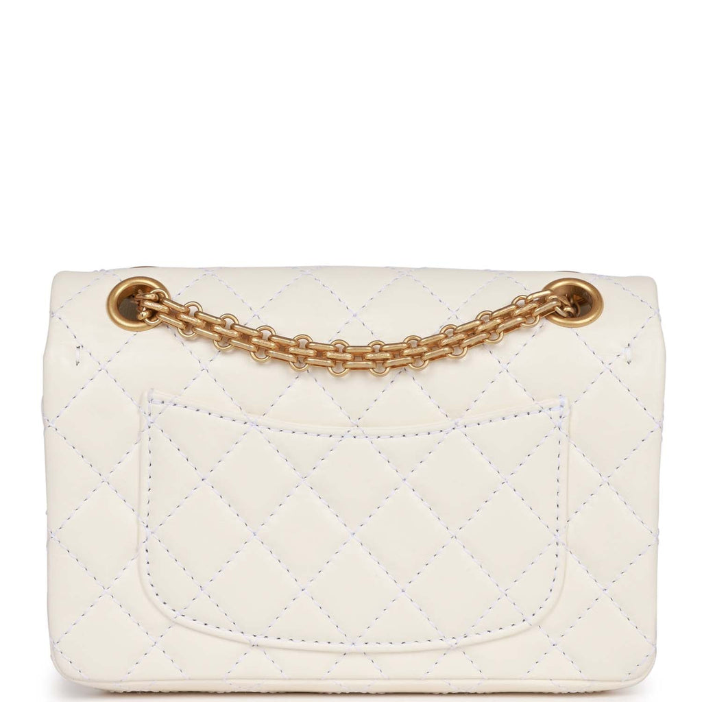 Chanel Mini Reissue 224 2.55 Flap White Aged Calfskin Antique Gold Har –  Madison Avenue Couture