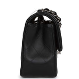 Chanel Mini Rectangular Flap Bag Black Lambskin Silver Hardware