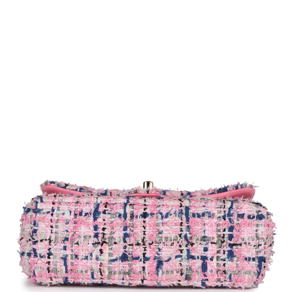 Chanel Mini Classic Rectangular Flap Bag Pink Tweed Gold Hardware – Madison  Avenue Couture