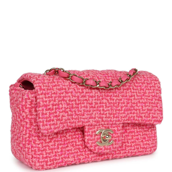 Chanel Pink Quilted Tweed Medium Double Flap Silver Hardware, 2014  Available For Immediate Sale At Sotheby's