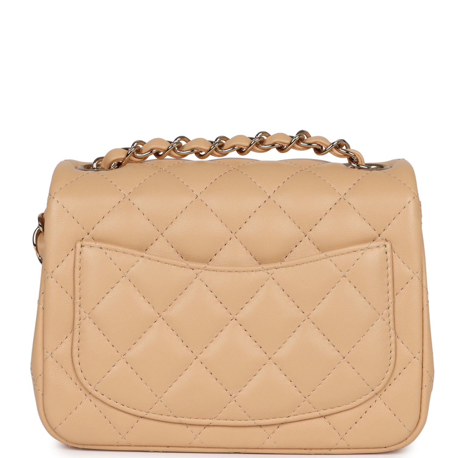 Chanel Mini Classic Square Flap Beige Lambskin Gold Hardware – Madison ...