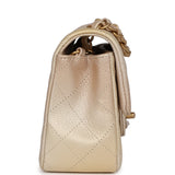 Chanel Mini Classic Rectangular Flap Iridescent Gold and Beige Ombre Chevre Aged Gold Hardware