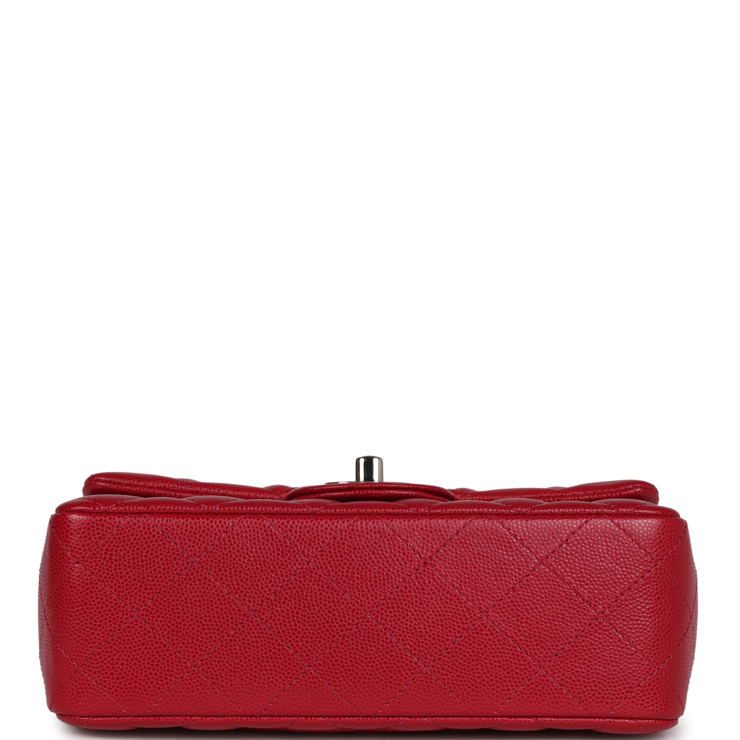 Chanel Red Quilted Caviar Rectangular Mini Classic Flap Bag