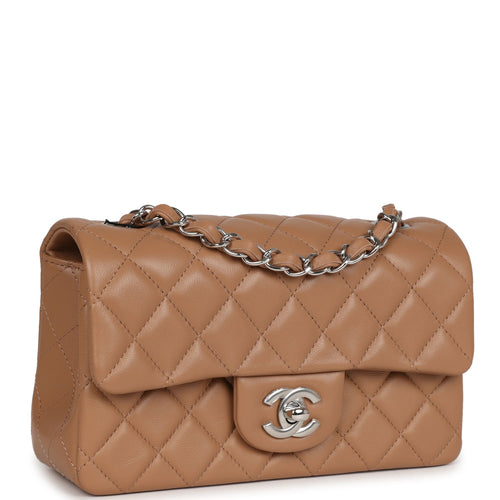 CHANEL, Bags, Chanel Red Quilted Lambskin Small Classic Double Flap Bag  Silver Hardware