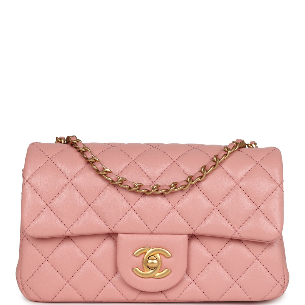 Chanel Pearl Crush Mini Rectangular Flap Dark Pink Lambskin Brushed Go –  Madison Avenue Couture