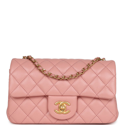 Chanel *Rare Runway* Pink Tweed Fabric & Pearls Classic Single Flap Bag