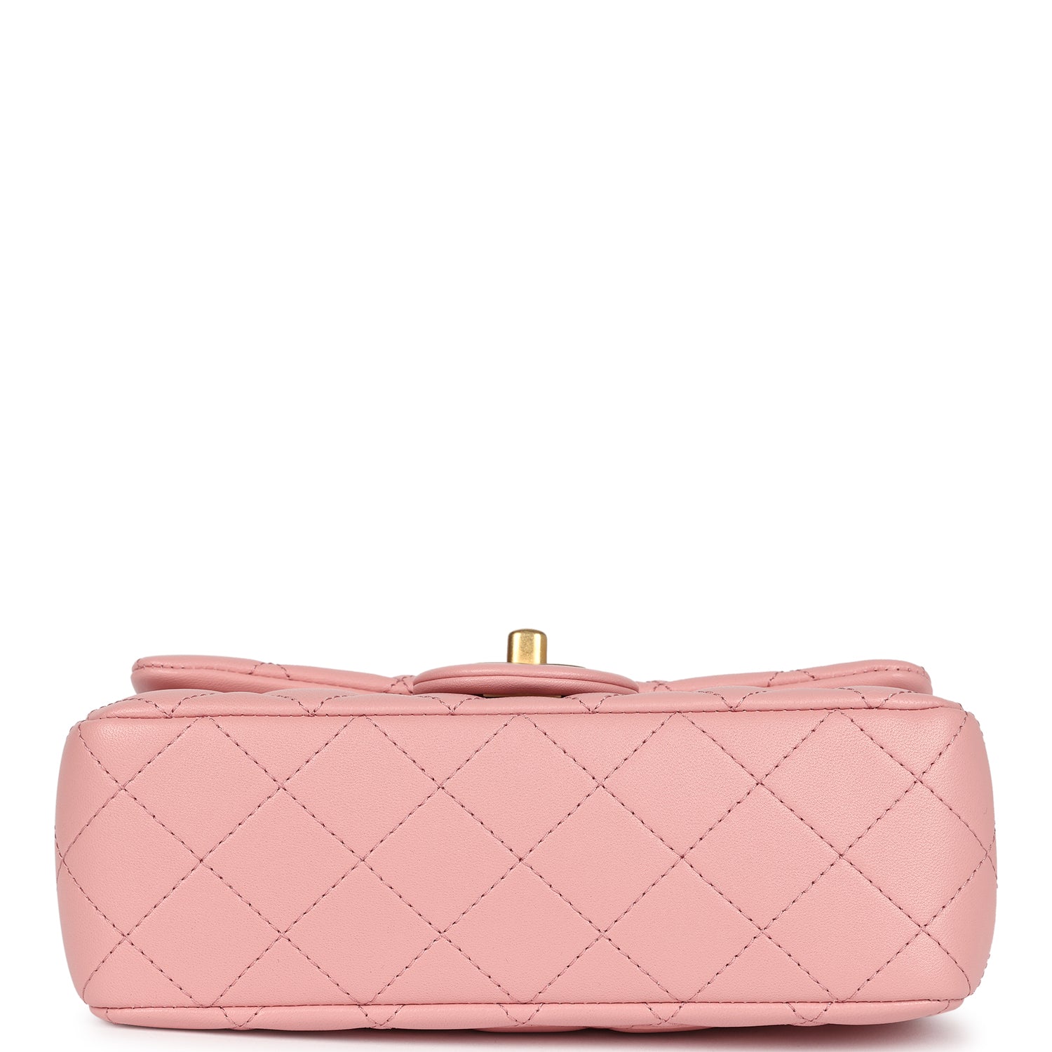 Chanel Mini Pearl Crush Rectangular Flap Dark Pink Lambskin Brushed Go