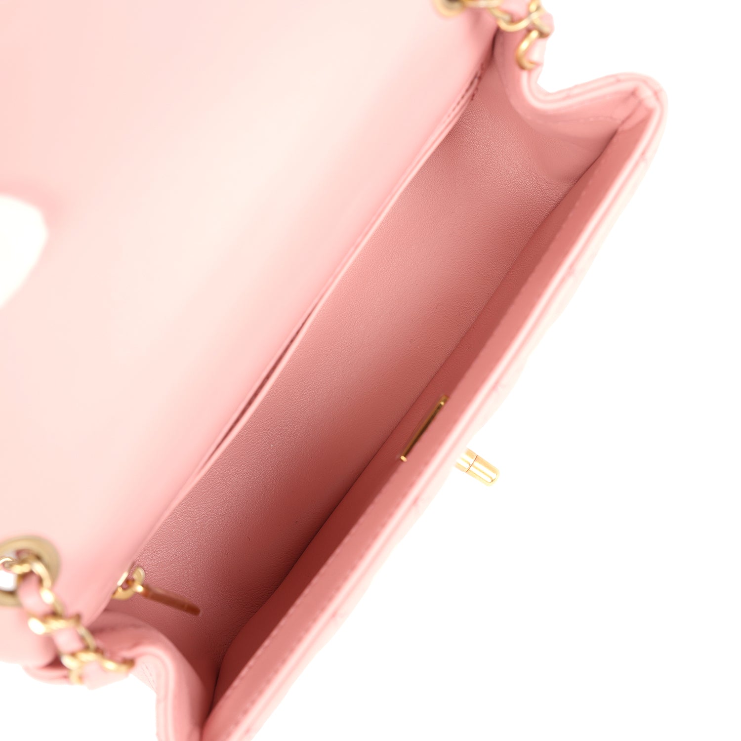 Chanel Mini Pearl Crush Rectangular Flap Dark Pink Lambskin Brushed Go