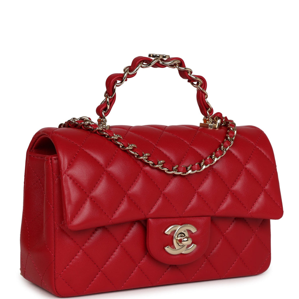 Gold Hardware Mini Red Chanel Bag Chanel Red Quilted Caviar Mini