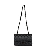 Chanel Mini Rectangular Flap So Black Iridescent Lambskin Black Hardware