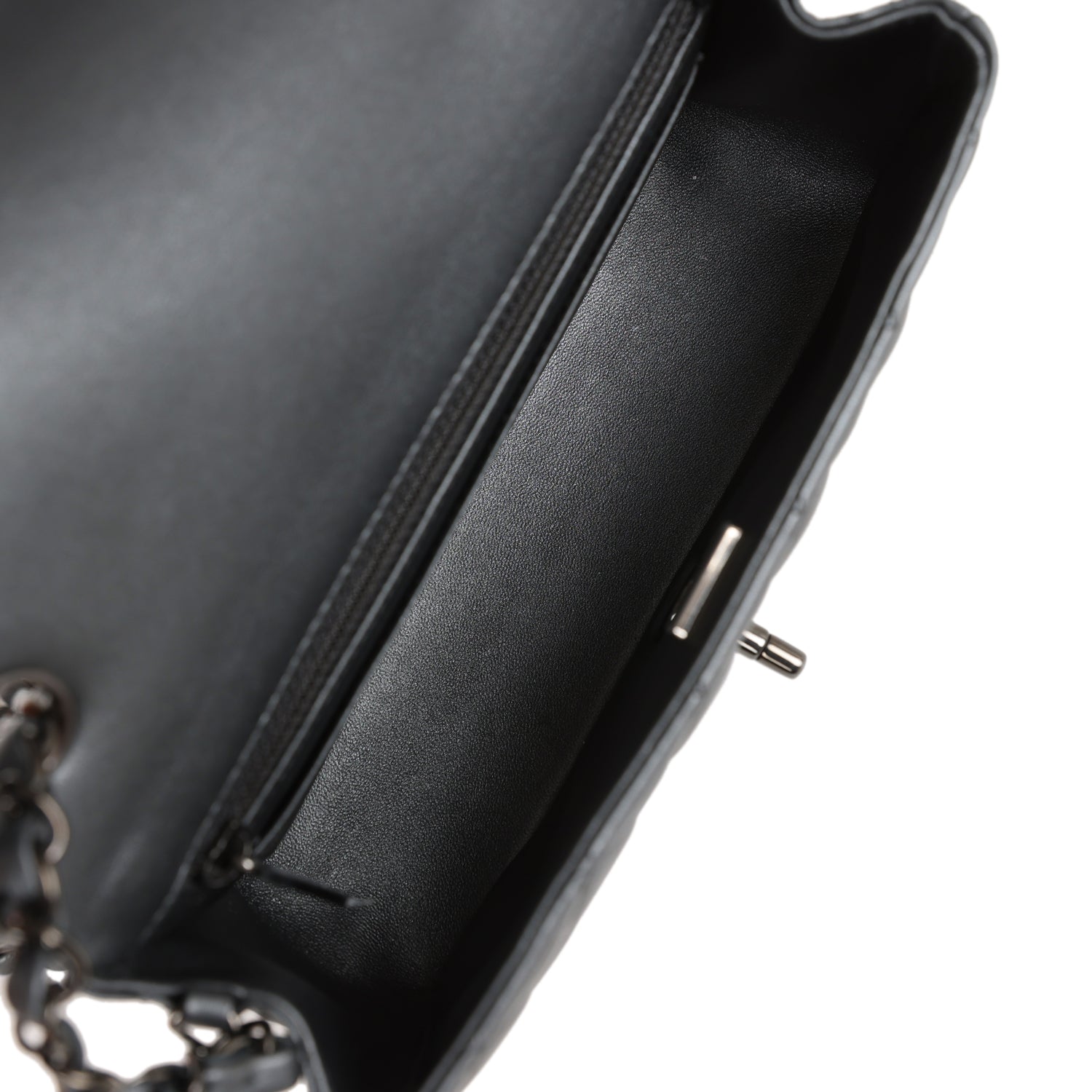 Chanel Mini Rectangular Flap So Black Iridescent Lambskin Black Hardwa