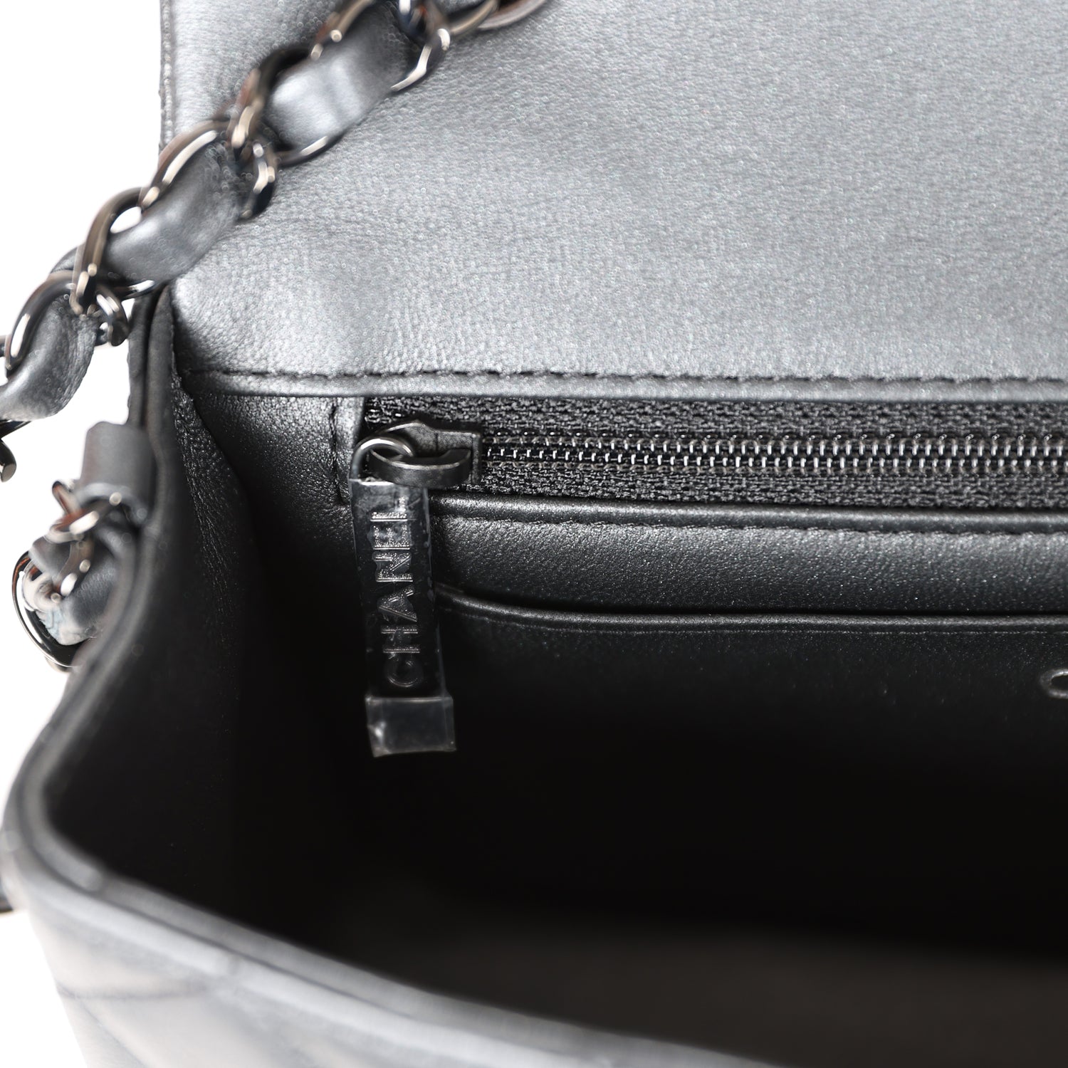 Chanel Mini Rectangular Flap So Black Iridescent Lambskin Black Hardwa