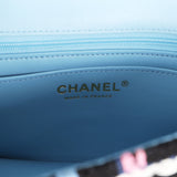 Chanel Mini Rectangular Flap Bag Black Multicolor Tweed Light Gold Hardware